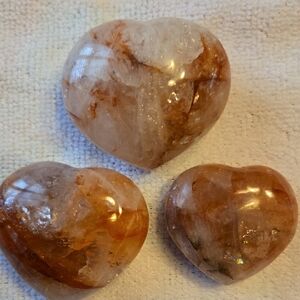 Fire Quartz Carved Heart Shaped Stone